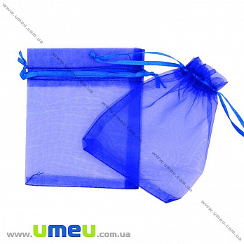 Подарочная упаковка из органзы, 10х12 см, Синяя, 1 шт (UPK-009761)