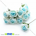 Роза латексная, 15 мм, Бело-голубая, 1 шт (DIF-014629)