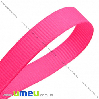 Репсовая лента, 10 мм, Розовая яркая, 1 м (LEN-016809)