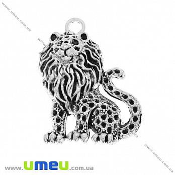 [Архів] Підвіска металева Лев, Античне срібло, 37х27 мм (POD-028305)
