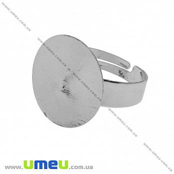 Кольцо с площадкой 18 мм, Темное серебро, 1 шт (OSN-018694)