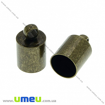 Колпачок металлический, 10х6 мм, Античная бронза, 1 шт (OBN-022875)