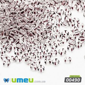 Бісер чеський №896/00490, Прозорий в сіру смужку, 10/0 (BIS-043995)