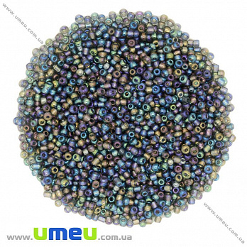 Бісер китайський дрібний, 12/0, Сірий АВ прозорий, 2 мм (BIS-009075)
