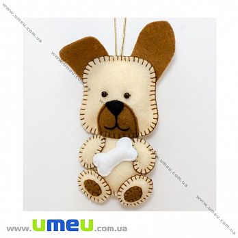 Набор из фетра для создания игрушки, Собачка с косточкой ФН-44, 7х12 см, 1 набор (FLT-034849)