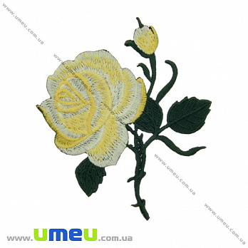 Термоаппликация Роза желтая, 10х9 см, 1 шт (APL-024622)