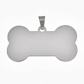 Подвеска из нерж. стали под гравировку Косточка 40х22 мм, Темное серебро (STL-060715)
