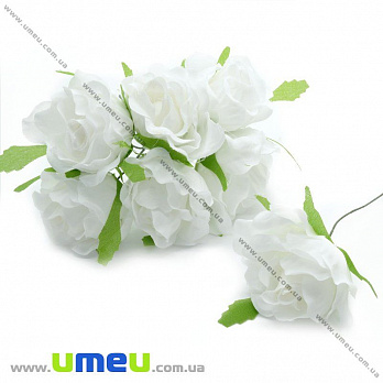 Роза тканевая большая, 40 мм, Белая, 1 шт (DIF-015035)