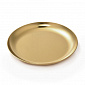 Декоративна тарілка із нержавіючої сталі Кругла, 100х10 мм, Золото, 1 шт (INS-051976)