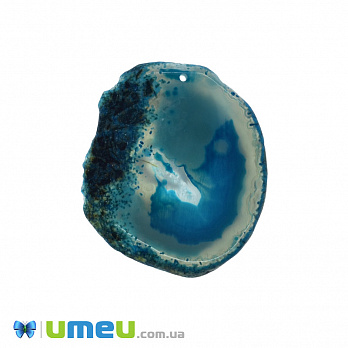Зріз Агата, Синій, 58х51 мм (POD-020132)