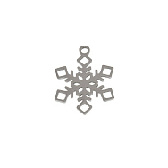 Подвеска из нерж. стали Снежинка, 18х14 мм, Темное серебро (STL-060682)
