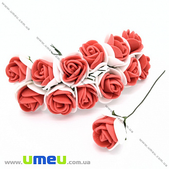 Роза латексная, 25 мм, Красно-белая, 1 шт (DIF-033304)