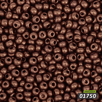 Бісер чеський №924/01750, Мідний, Металізований, 10/0 (BIS-056493)