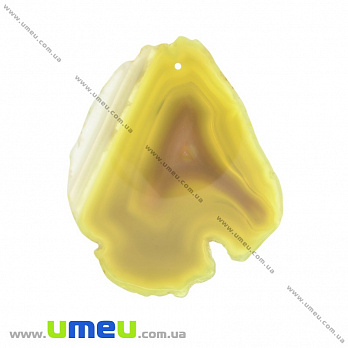 Срез Агата, Желтый, 83х70 мм, 1 шт (POD-022148)