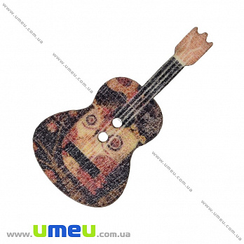 Декоративный пришивной элемент Гитара, 36х18 мм, 1 шт (DIF-033439)