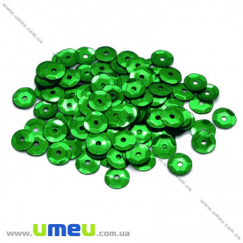 Пайетки Китай круглые граненые, 6,5 мм, Зеленые, 5 г (PAI-001519)