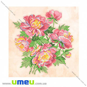 Схема для виш. бісером VDV, Півонії Т-506, 32х32 см (SXM-029286)
