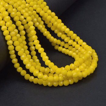Намистини ронделі, 4х3,5 мм, Жовті (BUS-061254)