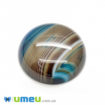 Кабошон нат. камінь Агат синій, Круглий, 20,3 мм (KAB-049993)