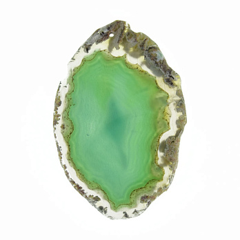 Зріз Агату, Зелений, 76х50 мм (POD-009209)