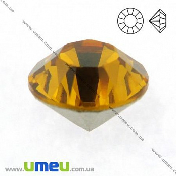 Стрази скляні конусні SS14 (3,6 мм), Бурштинові (STR-018817)