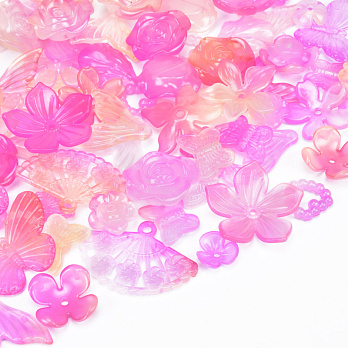 Намистини пластикові, Мікс рожево-помаранчевий (BUS-062009)
