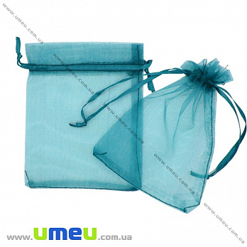 Подарочная упаковка из органзы, 10х12 см, Ярко-голубая, 1 шт (UPK-009772)