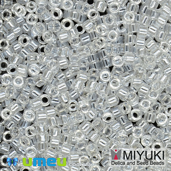 Бісер японський Miyuki Delica 11/0 DB50, Білий прозорий (BIS-045216)