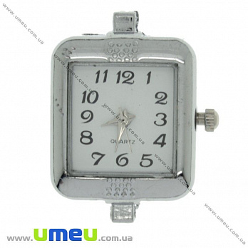 [Архив] Часы для браслетов квадратные УЦЕНКА, Серебро, 32х22 мм, 1 шт (CLC-018562)