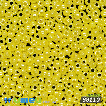 Бісер чеський №558/88110, Жовтий, Перламутровий, 10/0 (BIS-047509)