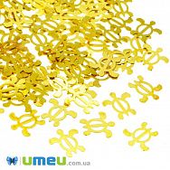 Декоративный элемент Черепаха, 6х5х0,1 мм, Золото (DIF-047141)