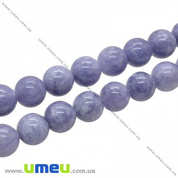 [Архів] Намистина натуральний камінь Аквамарин, 12 мм, Кругла (BUS-037099)