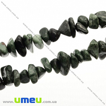 Скол (крошка) натуральный камень Нефрит крупный, 12-16 мм, 1 нить, (40-42 см), (BUS-009201)