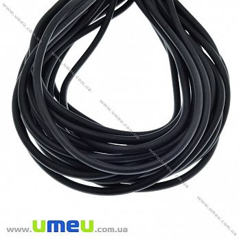 Шнур каучуковый полый, 5 мм, Черный, 1 м (LEN-033651)