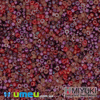 Бисер японский Miyuki круглый RR 15/0 №MIX18, Микс бордовый, 5 г (BIS-039805)