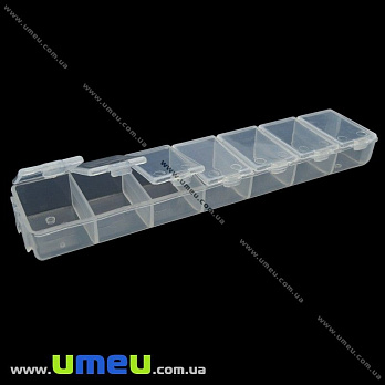 Органайзер для зберігання бісеру на 7 осередків УЦЕНКА, 15,5х3,3 см (INS-016879)