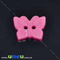 Пуговица пластиковая Бабочка, 18х15 мм, Розовая, 1 шт (PUG-013010)