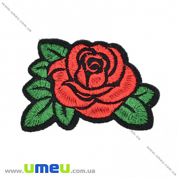 Термоаппликация Роза красная, 7х5 см, 1 шт (APL-029984)
