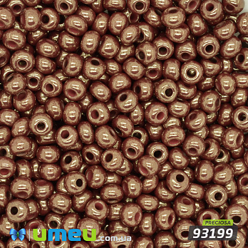 Бісер чеський 6/0, №93199, Коричневий, Перламутровий (BIS-044887)