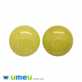 Кабошон нат. камінь Нефрит жовтий (2 сорт), Круглий, 16 мм (KAB-050557)