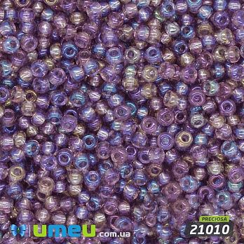 Бісер чеський №748 / 21010, Бузковий, Прозорий райдужний, 10/0 (BIS-036577)
