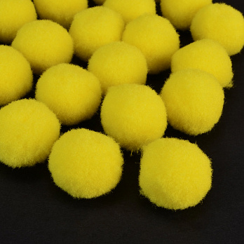 Помпоны бархатные 2 см, Желтые, 1 уп (10 шт) (DIF-052549)
