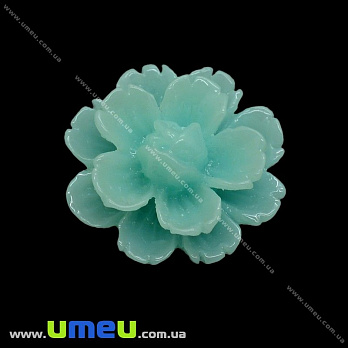 Кабошон з полімерної глини Квіточка бірюзовий, 13 мм (KAB-011745)