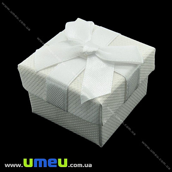 Подарочная коробочка Квадратная под кольцо, 4,5х4,5х3,5 см, Белая, 1 шт (UPK-023059)