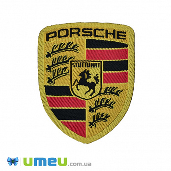 Термоаппликация Porsche, 5,5х5 см, Золотистая 1 шт (APL-038271)