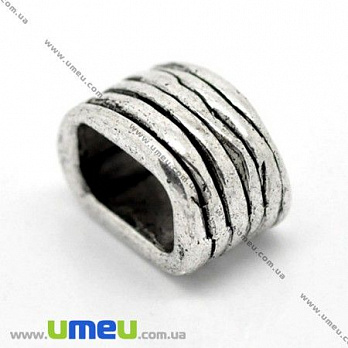 [Архів] Намистина мет. Regaliz, 16х10 мм, Античне срібло (BUS-007327)