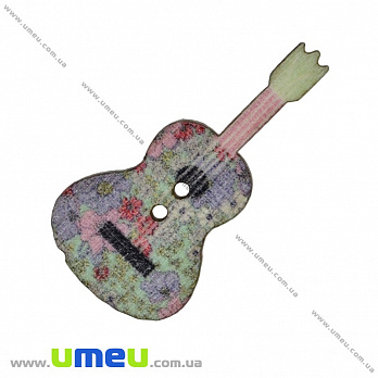 Декоративный пришивной элемент Гитара, 36х18 мм, 1 шт (DIF-033434)