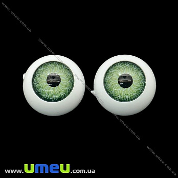 Глазки клеевые для кукол, 12 мм, Зеленые, 1 пара (DIF-023225)