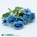 Букет роз с ромашками, 30 см, Голубой, 1 шт (DIF-044803)