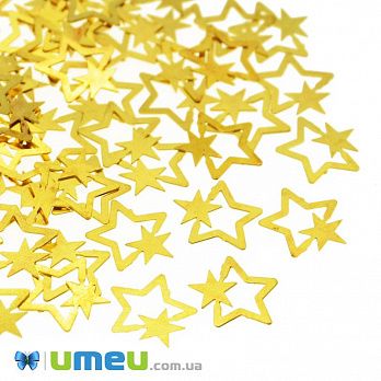 Декоративний елемент Зірка, 5х5х0,1 мм, Золото (DIF-047133)
